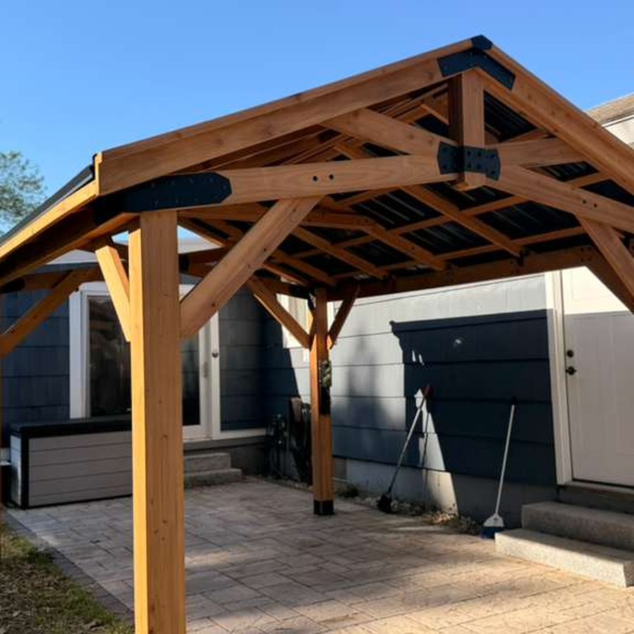 Timber frame pavilion installation