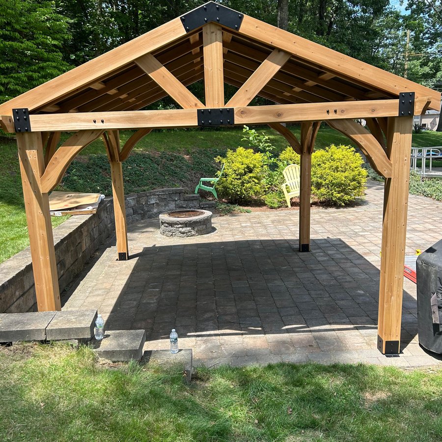 Backyard timber gazebo pavilion