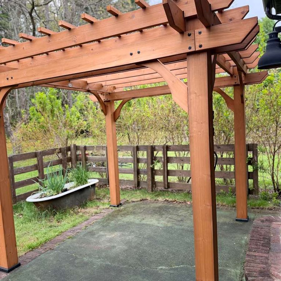 Custom wooden pergola