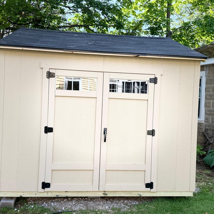 Double-door storage shed