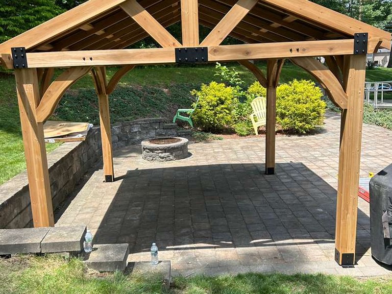 Custom timber gazebo installation by Elite Group Carpentry